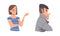 Thoughtful Man and Woman Character Scratching Head Thinking and Considering Something Vector Set