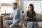 Thoughtful millennial couple avoid talking after family fight