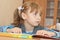 Thoughtful schoolgirl in classroom