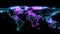 thousand digital tiny light global map. concept big data, AI, digital cyber, global cloud