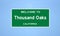 Thousand Oaks, California city limit sign. Town sign from the USA