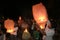 Thousands of lanterns Flown At Night