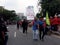 Thousands of students and workers staged rallies supporting Indonesian laborers 06 to 08 October 2020.
