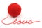 Thread ball with word \'love\'