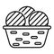 Thread basket icon outline vector. Cotton production