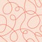 Thread line seamless pattern. Curvy intersections of ropes in organic smooth print.