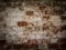 Threadbare surface of ancient masonry. Abstract background with old brick wall.