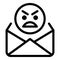 Threaten letter icon, outline style