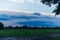 Threatening cloud formations  in the sky from the coming storm, while the blue of the sky is still visible