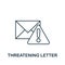 Threatening Letter icon. Monochrome simple line Harassment icon for templates, web design and infographics