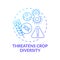 Threatens crop diversity blue gradient concept icon