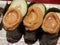 Three abalone sushi at Hong Kong