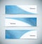 Three abstract blue business header banners