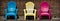 Three adirondack chairs