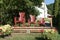 Three Adirondack chairs in different sizes. Canada