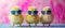 Three Adorable Yellow Chicks Wearing Blue Sunglasses, Celebrating Easter On A Vibrant Studio Backdrop