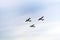 Three Airplanes flying on airshow, Performance, Skill Teamwork