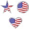 Three American Flag Icons