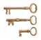 Three Antique Brass Keys