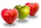 Three apples as healty food symbols