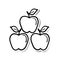 three apples. Vector illustration decorative design