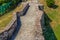 three archs medieval humpback bridge in Italy