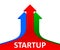 Three arrow up, startup concept, business vision - for stock
