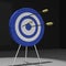 three arrows in one blue white target only one hit 100% in position
