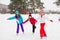 Three attractive skater girl on the ice