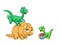 Three baby dinosaurs play cartoon