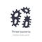 three bacteria outline icon. isolated line vector illustration from human body parts collection. editable thin stroke three