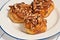 Three baked pecan croissant roles
