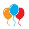 Three balloon icon on white background.