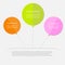 Three balloon infographic with dash line Flat