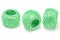 Three balls of green nylon string