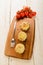 Three balls irish colcannon on wooden board