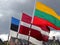 Three Baltic States national flags