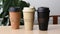 Three Bamboo Travel Mugs With Straws - Stylish And Eco-friendly