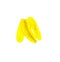 Three banana chips on white background. Tasty fried banana slices