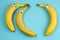three bananas with googly eyes