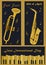Three banners with different musical instruments for Jazz International Day