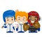 Three Baseball Player Kids