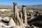 Three Beauties Fairy Chimneys in Urgup Town, Cappadocia, Nevsehir, Turkey