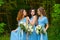 Three beautiful bridesmaids