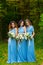Three beautiful bridesmaids