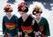 Three beautiful women in Maiko kimono dress