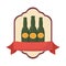 three beer bottle drink beverage emblem