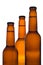 Three beer bottles (clipping path included)