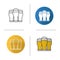 Three beer glasses icon