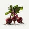 three beetroots isolated on white background.Generative AI